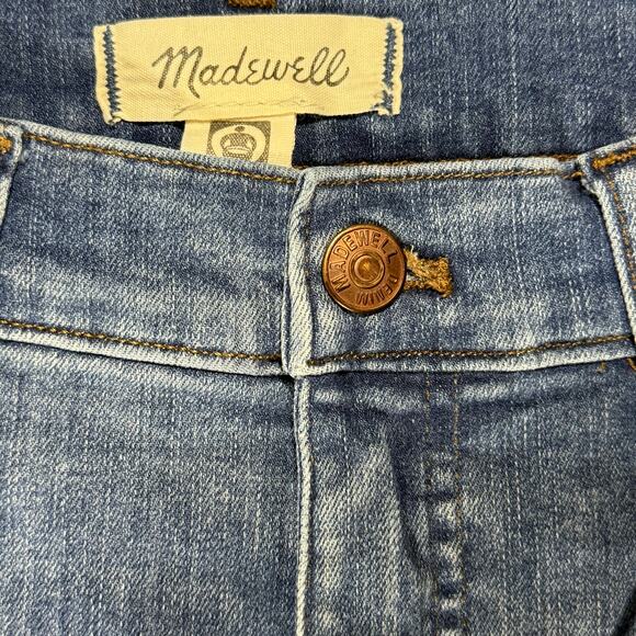 Madewell Mid Rise Skinny Jeans Women’s 27 Blue Distressed Raw Hem - Picture 4 of 9
